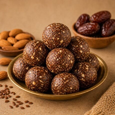 Flack seed laddu with dates and Almonds